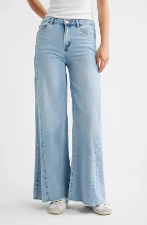 Raw Hem Wide Leg Jeans by Tractr