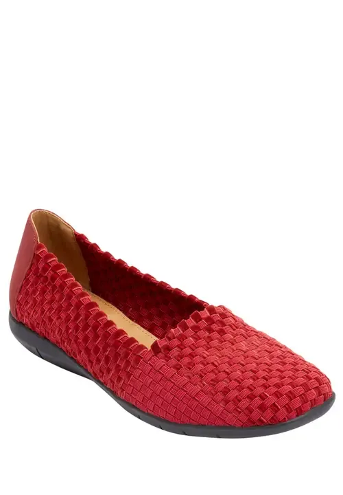 The Bethany Stretch Woven Slip on Flat