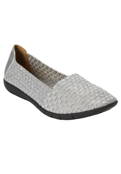 The Bethany Stretch Woven Slip on Flat