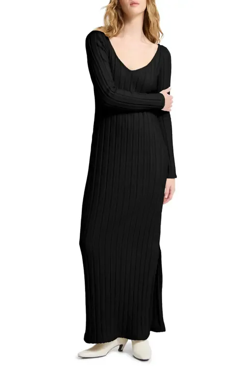 Penelope Long Sleeve Rib Maxi Sweater Dress