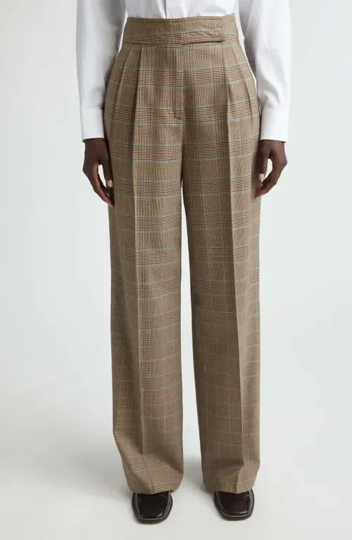 Plaid Stretch Wool Trousers by Etro