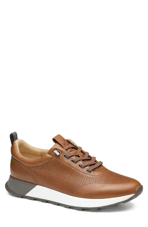 Kinnon Perforated Leather Jogger Sneaker by Johnston & Murphy