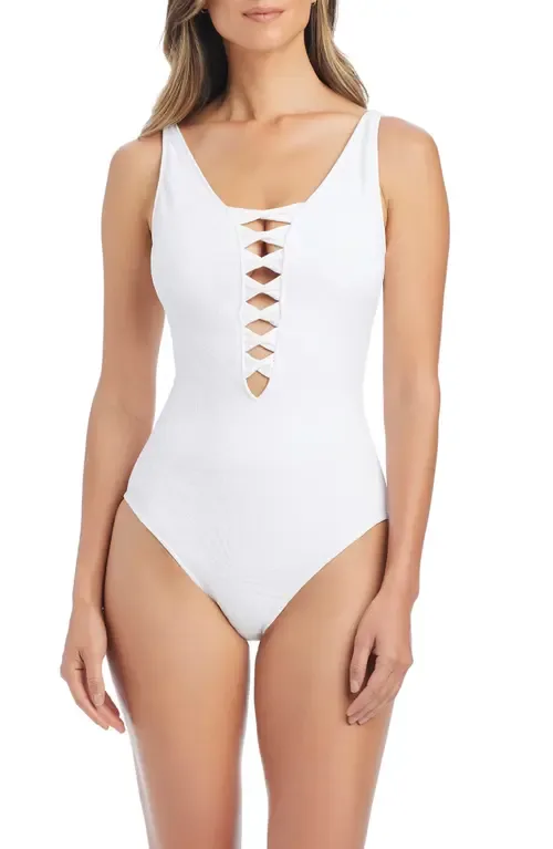 Lace Down Mio One-Piece Swimsuit by Rod Beattie