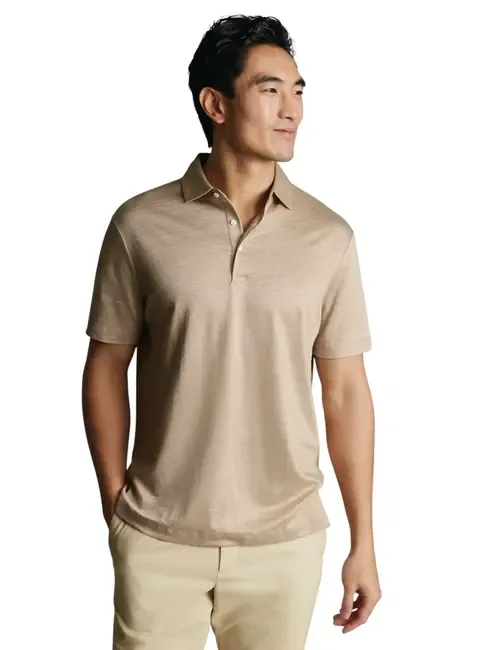 Short Sleeve Linen Polo by Charles Tyrwhitt