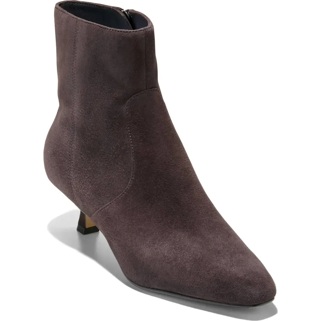 Tyldie Kitten Heel Bootie in Ch Dk Chocolate Suede by Cole Haan