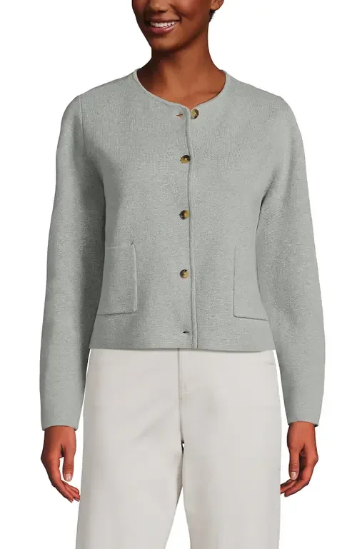 Fine Gauge Cotton Milano Blazer Sweater by Lands' End