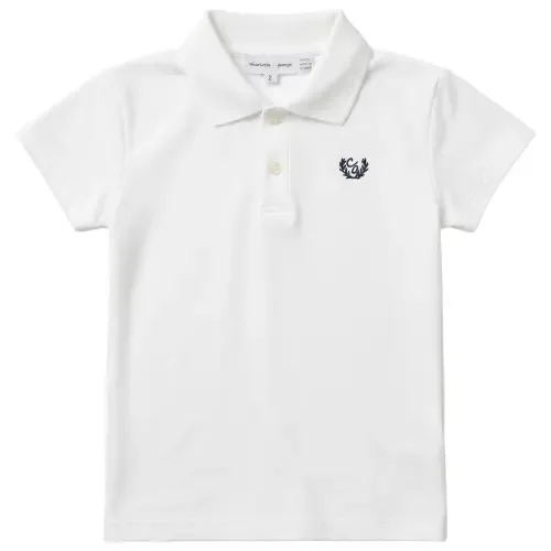 Short-Sleeve Polo Shirt - Knit Nylon Blend with Stretch, Button Closure by Charlotte & George