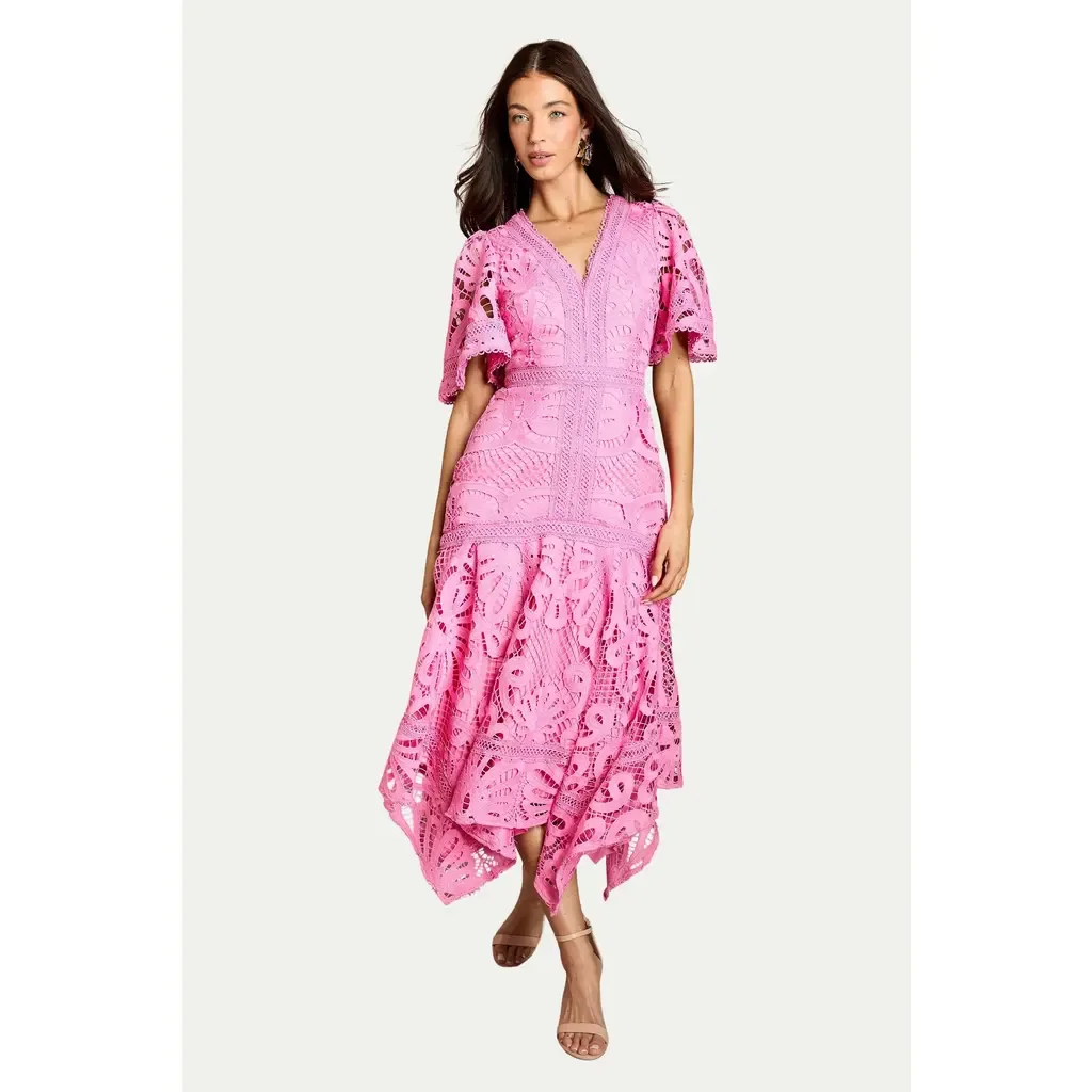 Placement Lace Hanky Hem Dress by Coast