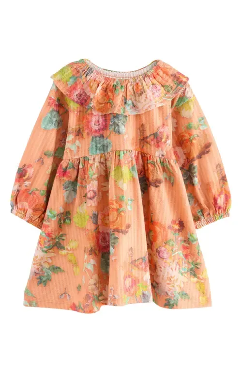 Floral Long Sleeve Cotton Seersucker Dress by NEXT
