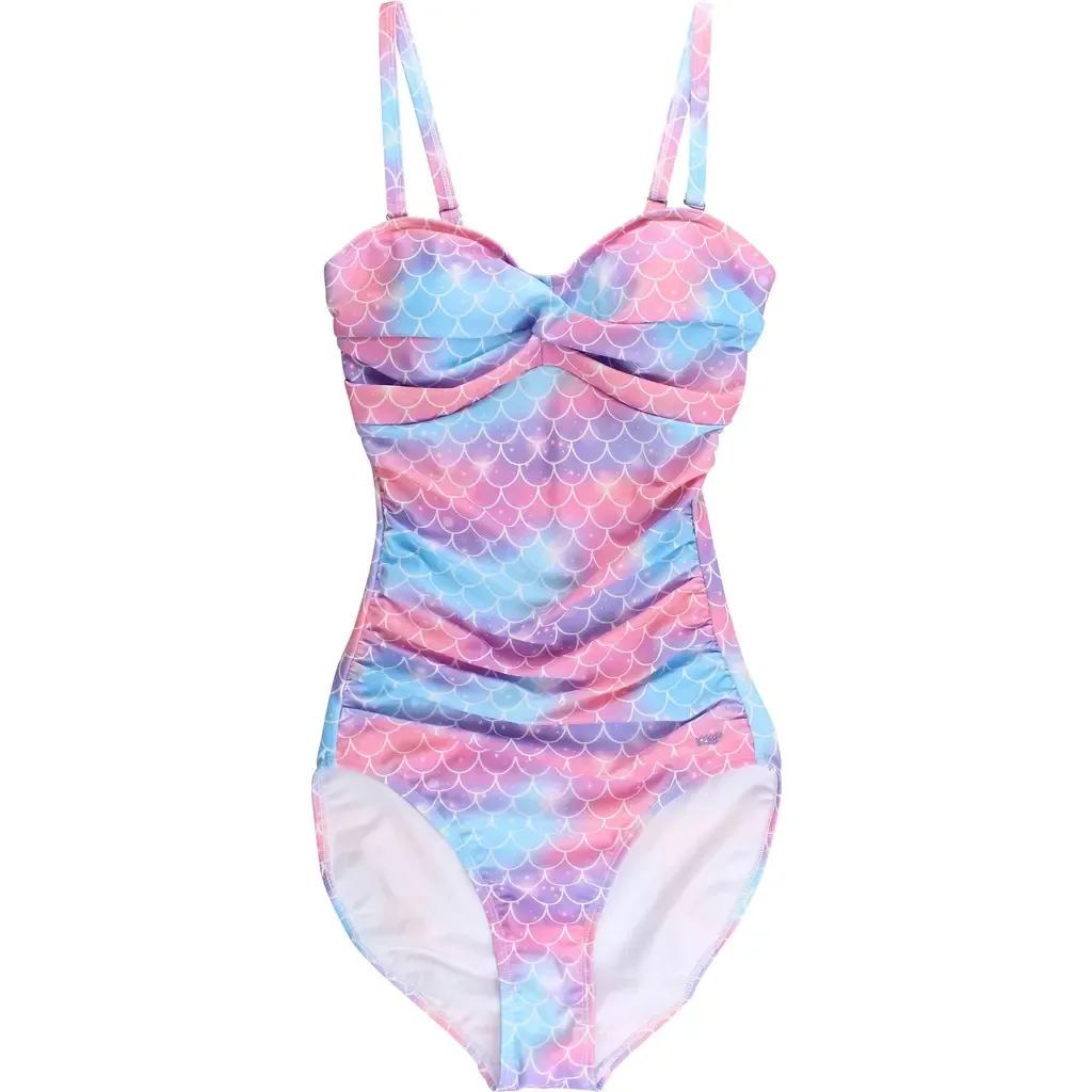 UPF50+ Sun Protected Convertible Bandeau One Piece Swimsuit by RuffleButts