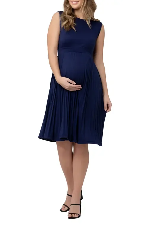 Knife Pleat Dress - Round Neck by Ripe Maternity