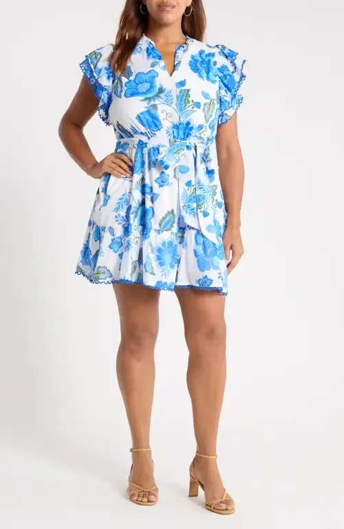 Samian Eriny Floral Ruffle Cotton Dress