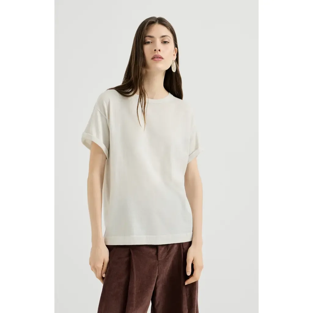 Sparkling Cashmere and Silk Lightweight Knit T-Shirt