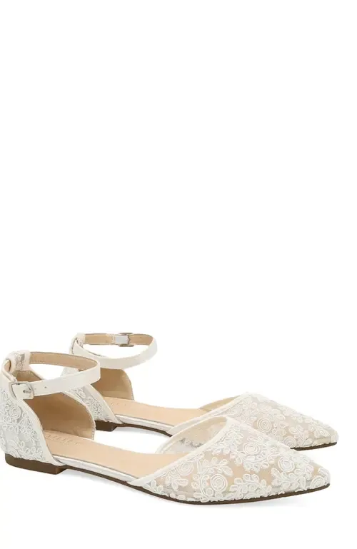 Twila Crochet Lace Pointed Toe Flats by Kailee P