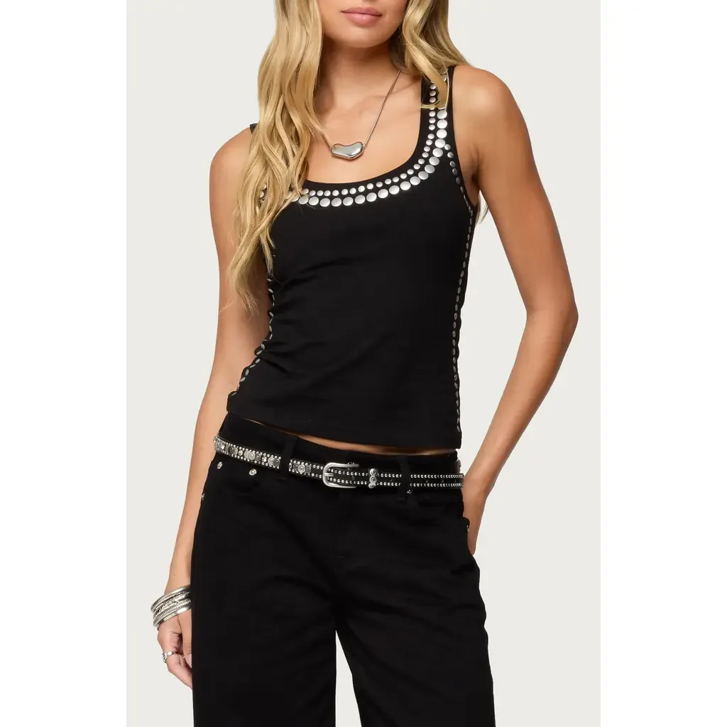 Studded Tank Top by EDIKTED