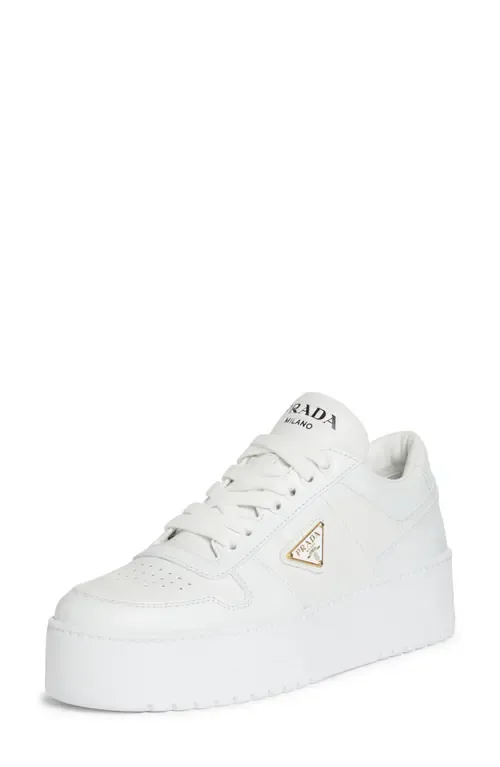 Flatform Downtown Leather Sneaker by Prada
