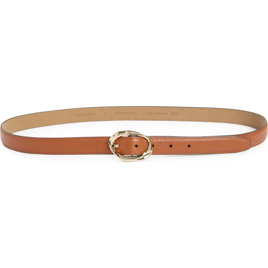 Cora Slim Leather Belt by Nordstrom