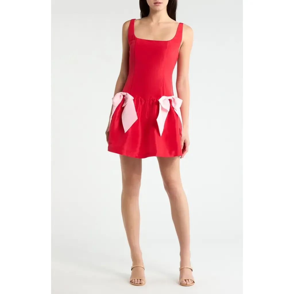 Noretta Bow Satin Minidress by SUGARLIPS