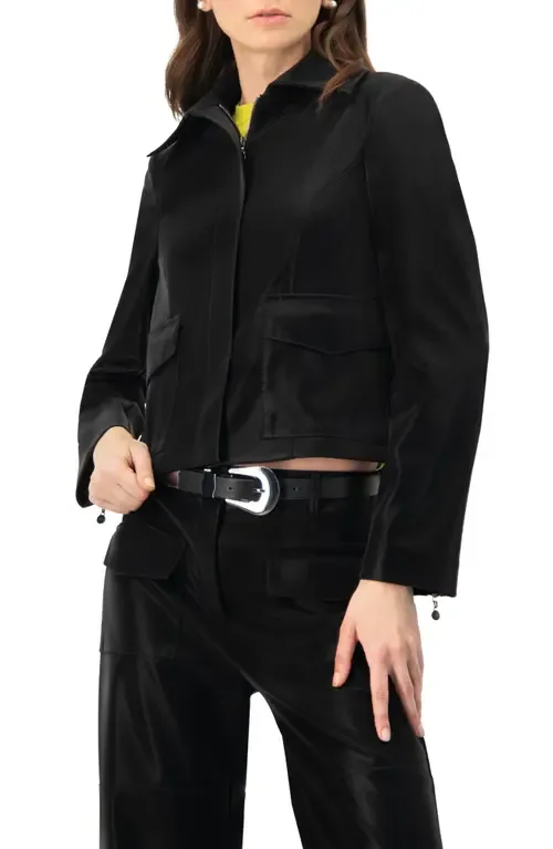 High Shine Biker Jacket by IVONNE