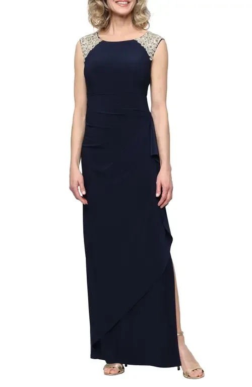 Embroidered Body-Con Gown by Alex Evenings
