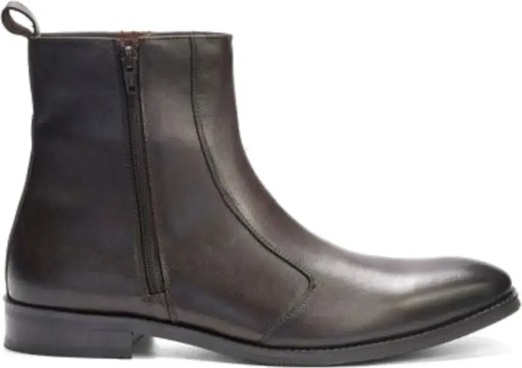 Lexington Zip Boot in Brown Leather