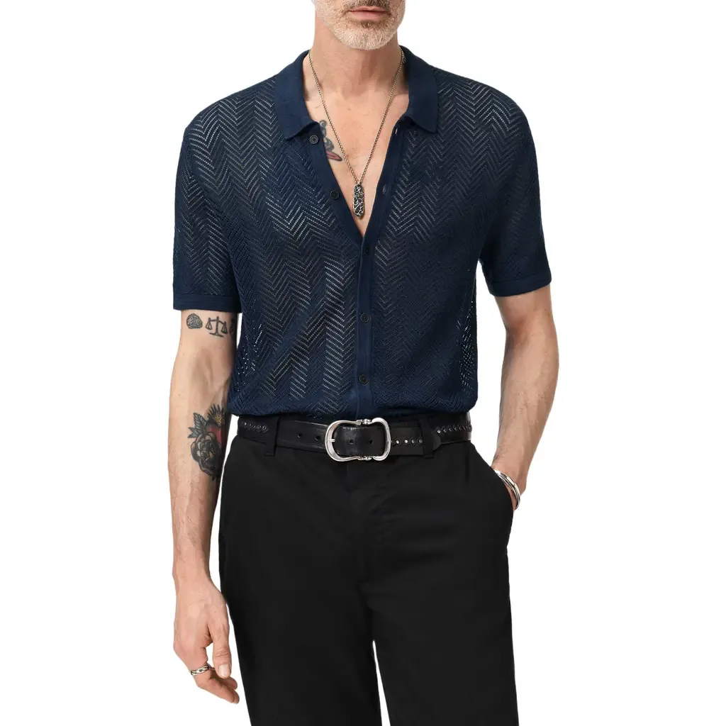 Ginsberg Herringbone Cotton Blend Sweater by John Varvatos