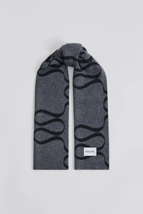 Monogram Wool Blend Scarf by Malina
