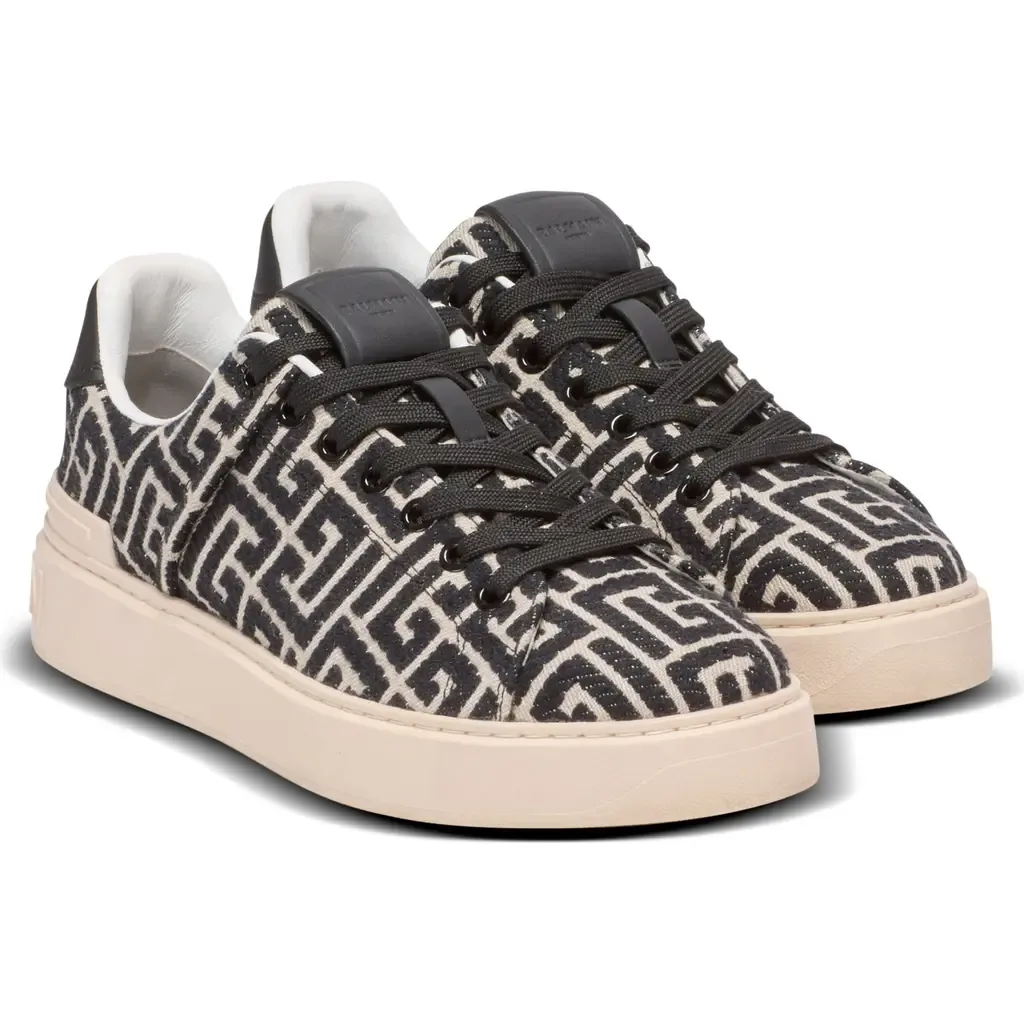 Monogram Jacquard B-Court Trainers by Balmain