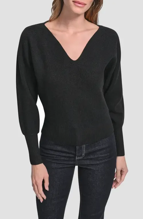 V-Neck Dolman Sleeve Sweater by DKNY