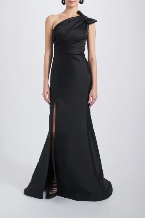 Mikado Draped Bodice Gown by Amsale