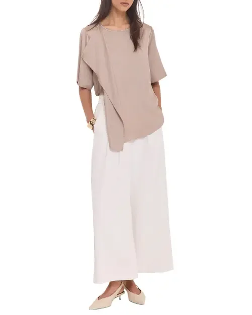 Satin Ruffle Front Top by MINT VELVET