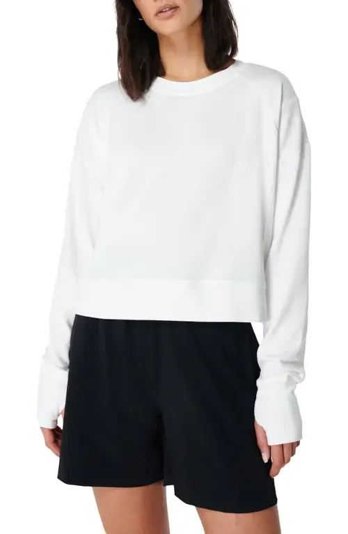After Class Cotton Blend Crop Sweatshirt by Sweaty Betty