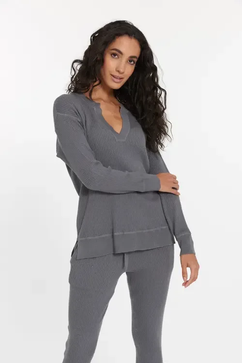 Cabo Split Neck Top by LEIMERE