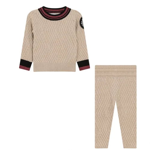 Diamond Knit 2 Piece Top and Leggings Set - Stone by Charlotte & George