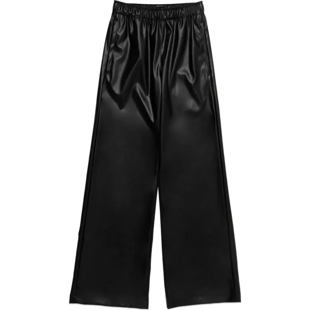 Dante Wide Leg Faux Leather Pants by DELUC