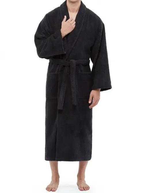 Shawl Collar Turkish Terry Cotton Bathrobe by ARUS