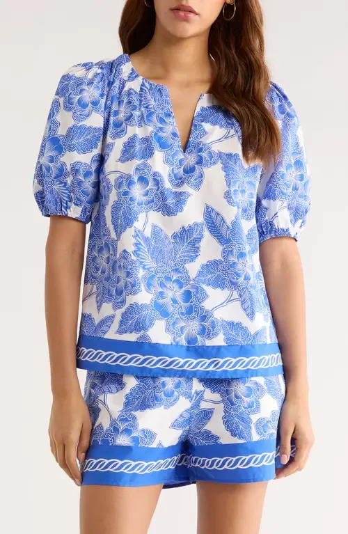 Rency Floral Billy Puff Sleeve Top by SUGARLIPS