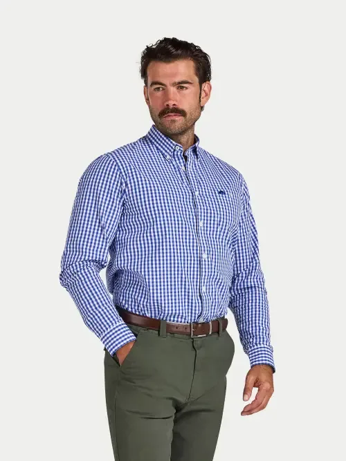 Classic Long Sleeve Gingham Shirt by Raging Bull