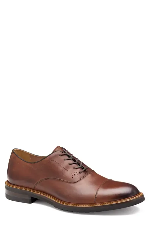 Hartford Cap Toe Oxford in Tan Italian Calfskin