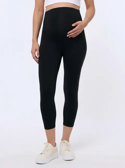 Essential Stretch Secret Fit Over the Belly Maternity Crop Leggings by MOTHERHOOD MATERNITY