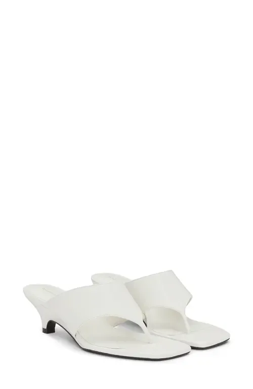 Sherlyn Wedge Thong Sandal in White Leather