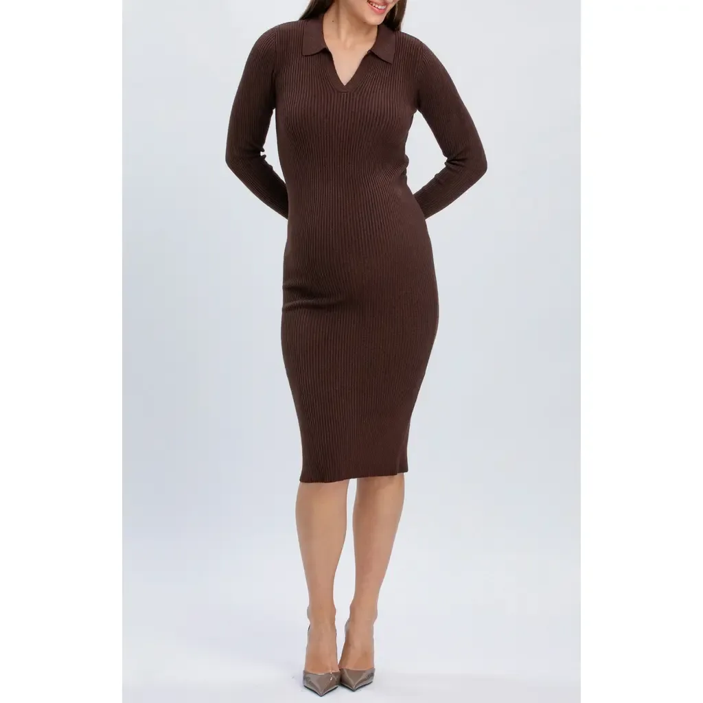 Lavinia Rib Knit Maternity Dress by Pietro Brunelli Maternity