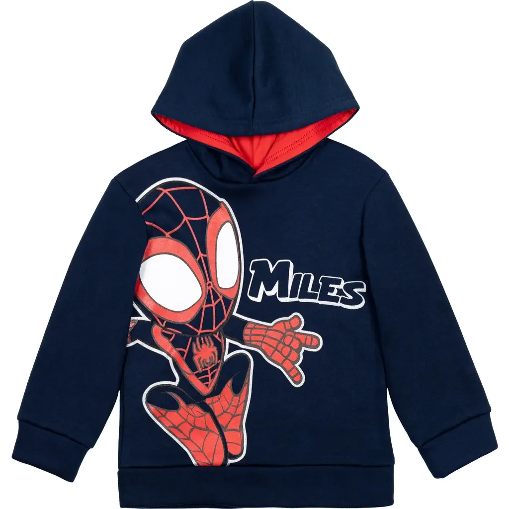 Spidey and His Amazing Friends Fleece Hoodie in Miles Morales Navy by Marvel