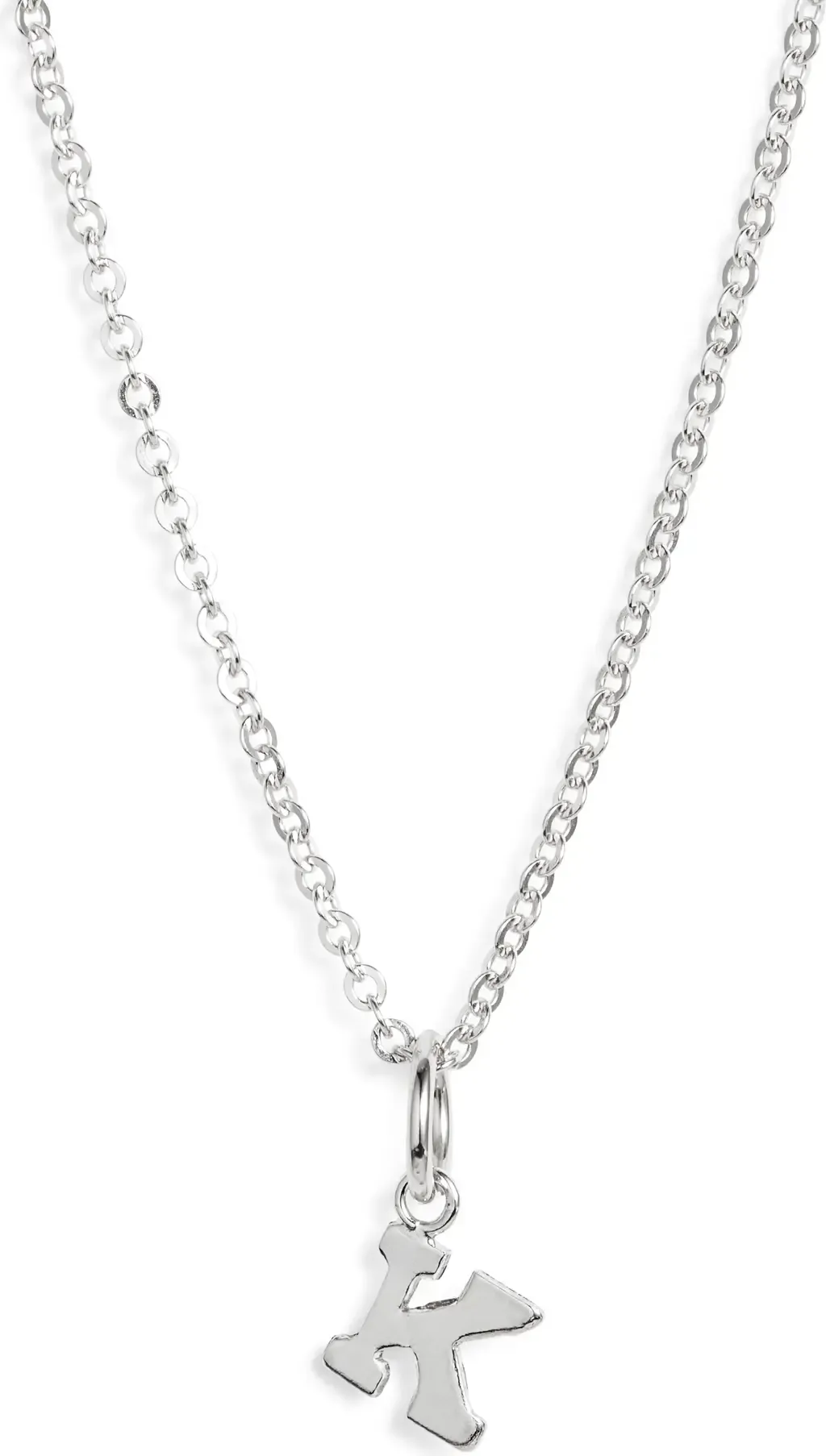 Initial Pendant Necklace in Sterling Silver - K by Nashelle