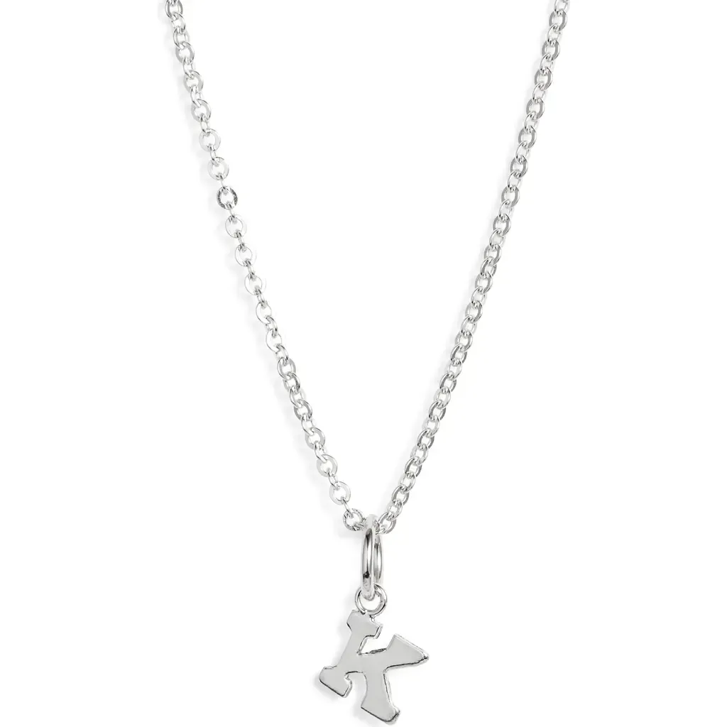 Initial Pendant Necklace in Sterling Silver - K by Nashelle