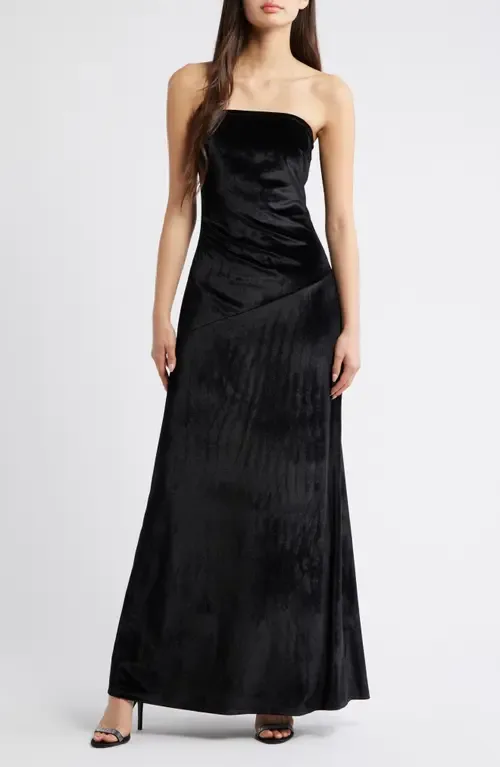 Sophie Strapless Velvet Maxi Dress