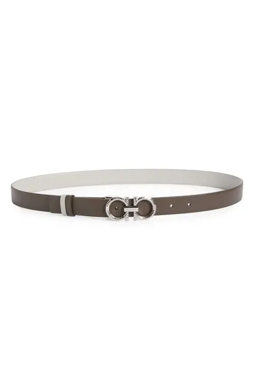 Double Gancio Reversible Leather Belt by FERRAGAMO