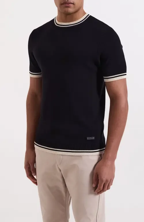 Riccio Slim Knit Tipped Tee by MAUVAIS
