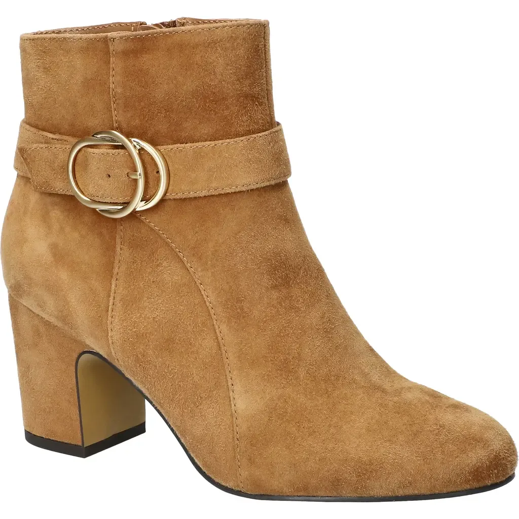 Gamela Moto Bootie in Cognac Kidsuede Leather by Bella Vita