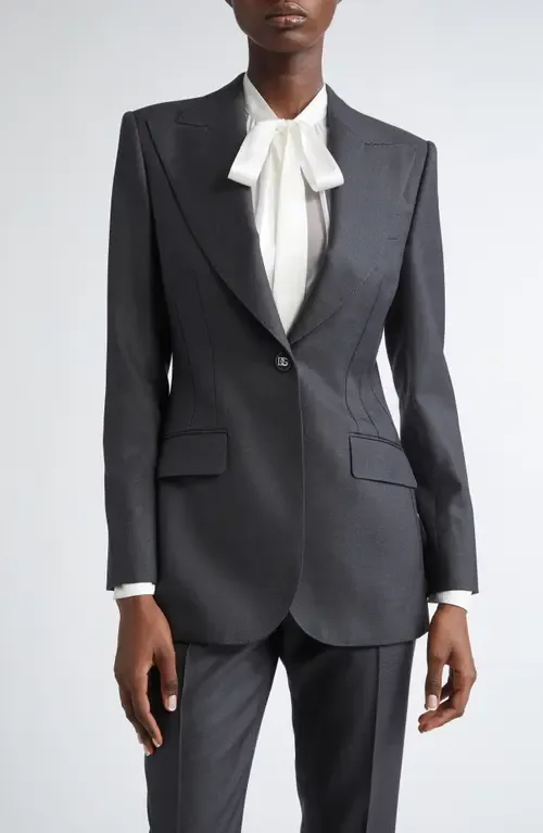 Turlington Single Breasted Virgin Wool Blazer by Dolce&Gabbana